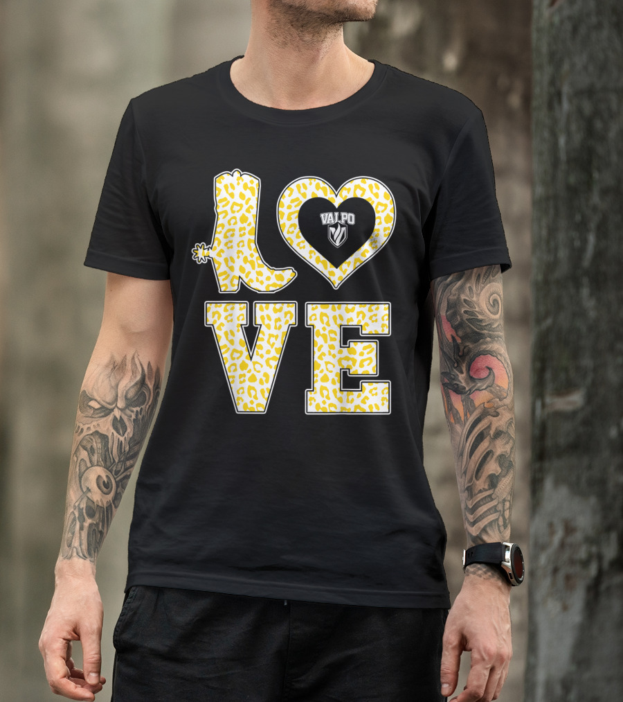 Valparaiso Crusaders Valpo Leopard Love Boot T-Shirt