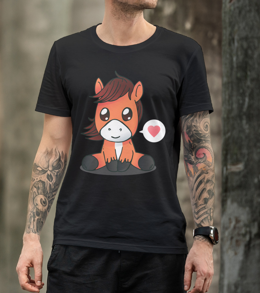 Cute Horse Heart Emoji T-Shirt