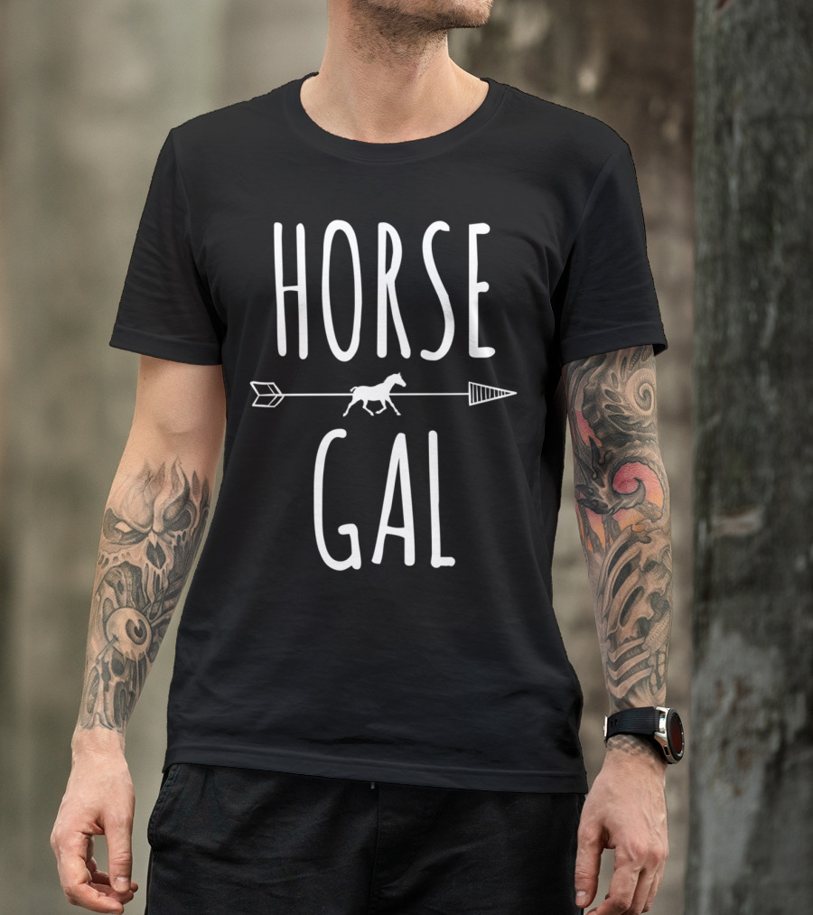 Horse Gal Arrow Motif T-Shirt