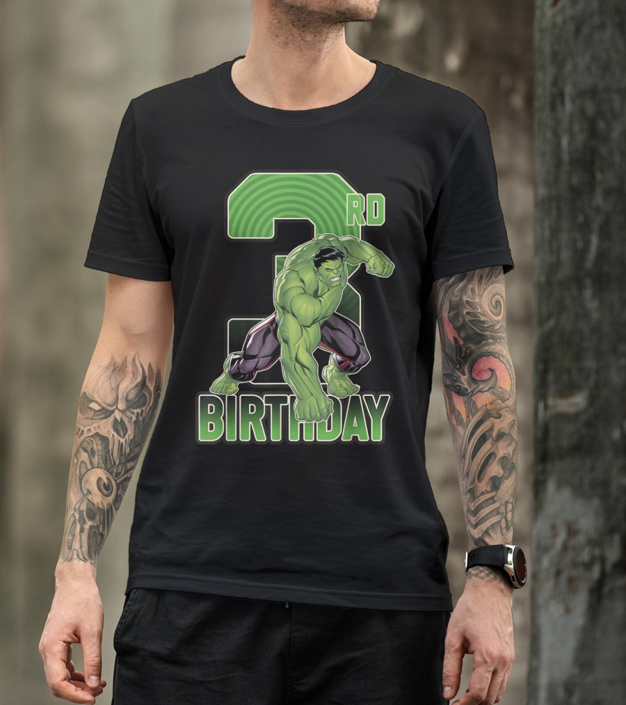 Marvel Hulk Smash 3rd Birthday Green Giant T-Shirt