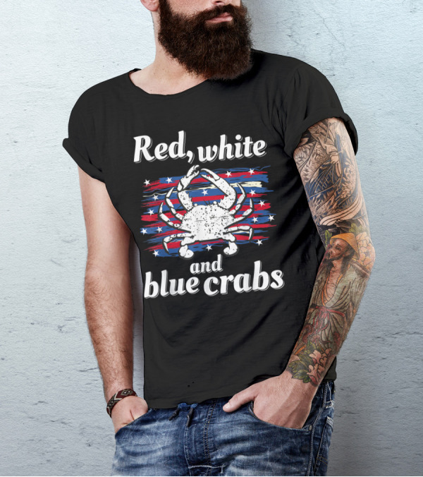 Red White And Blue Crabs Maryland Crab Chesapeake Bay T-Shirt