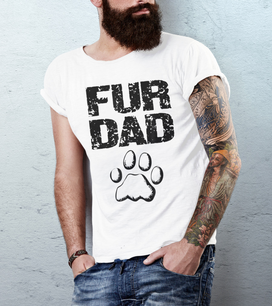 Mens Doggy Loving Fur Dad Paw T-Shirt
