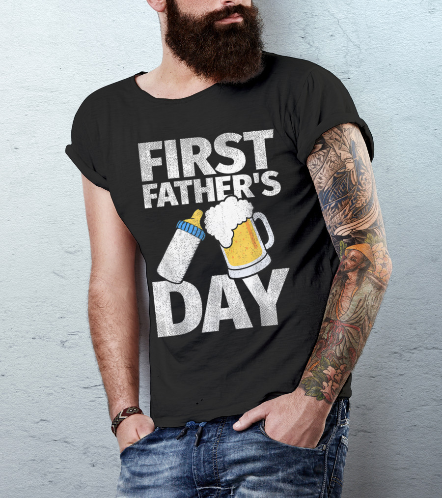 First Father's Day Beer Baby Bo T-Shirt