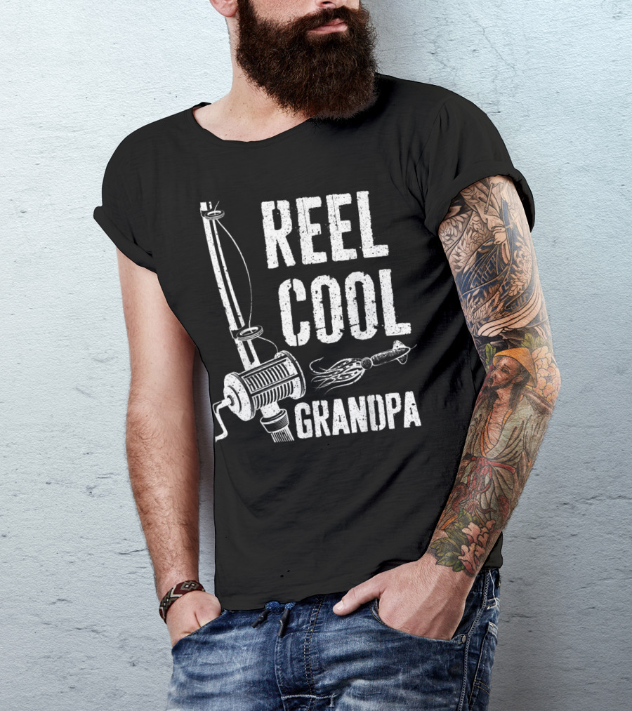 Mens Reel Cool Grandpa Fishing T-Shirt