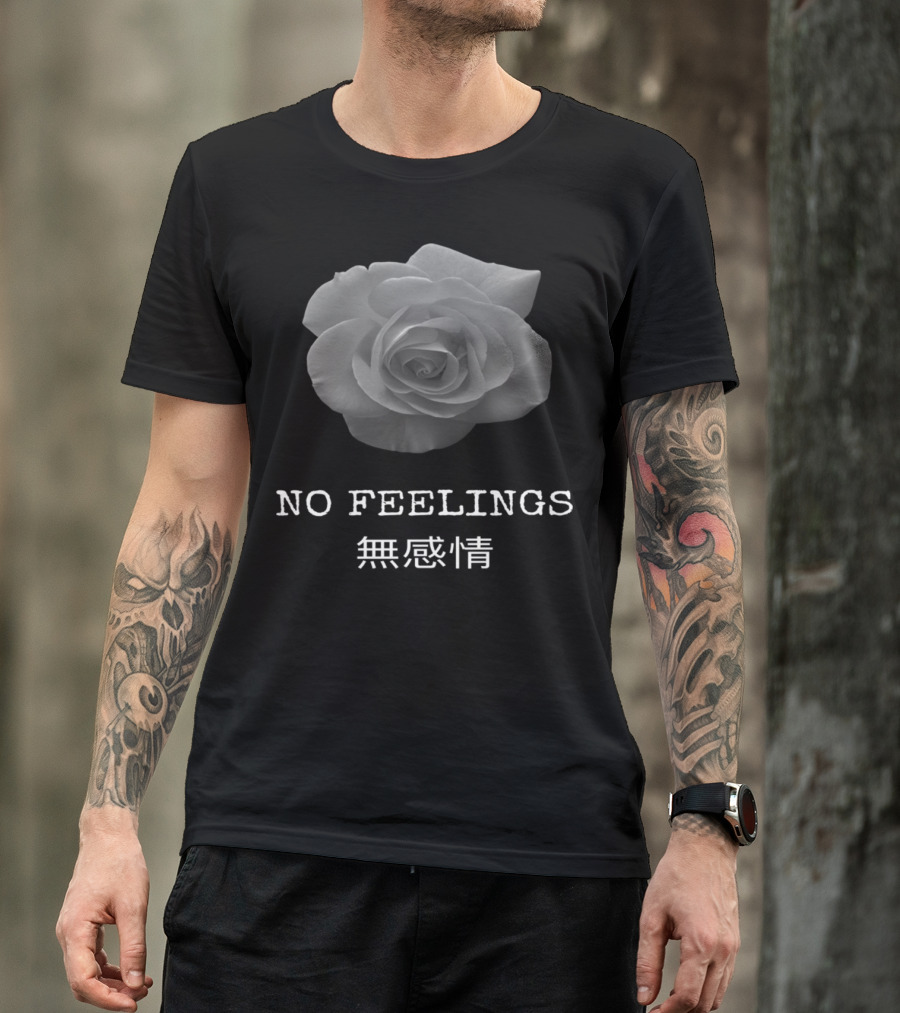 No Feelings 無感情 Aesthetic Vaporwave Style Flower T-Shirt