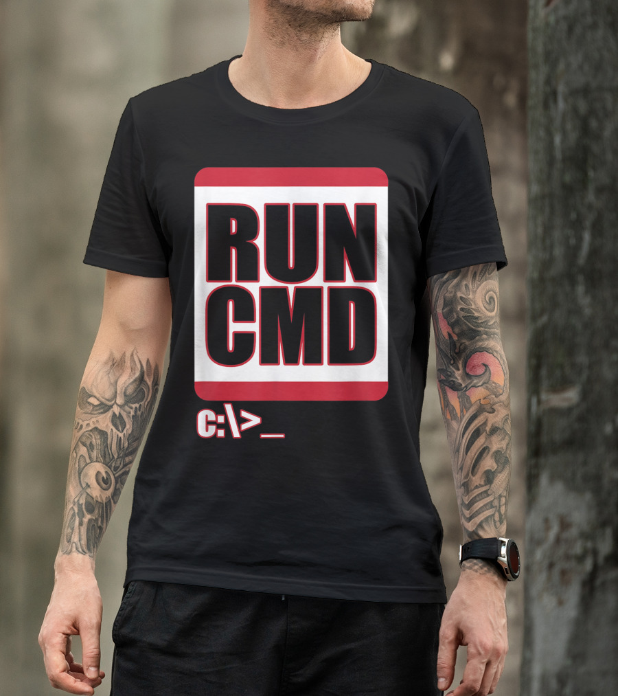 RUN CMD C:\> Funny Computer Science Nerd Coder T-Shirt