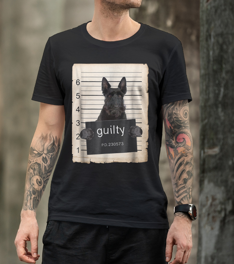 Scottish Terrier Mugshot Guilty Dog P.D. 230573 T-Shirt