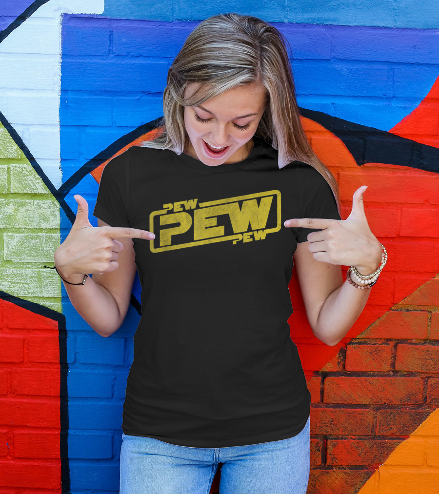 Pew Pew Pew Blockbuster Movie Quote Men Retro T-Shirt
