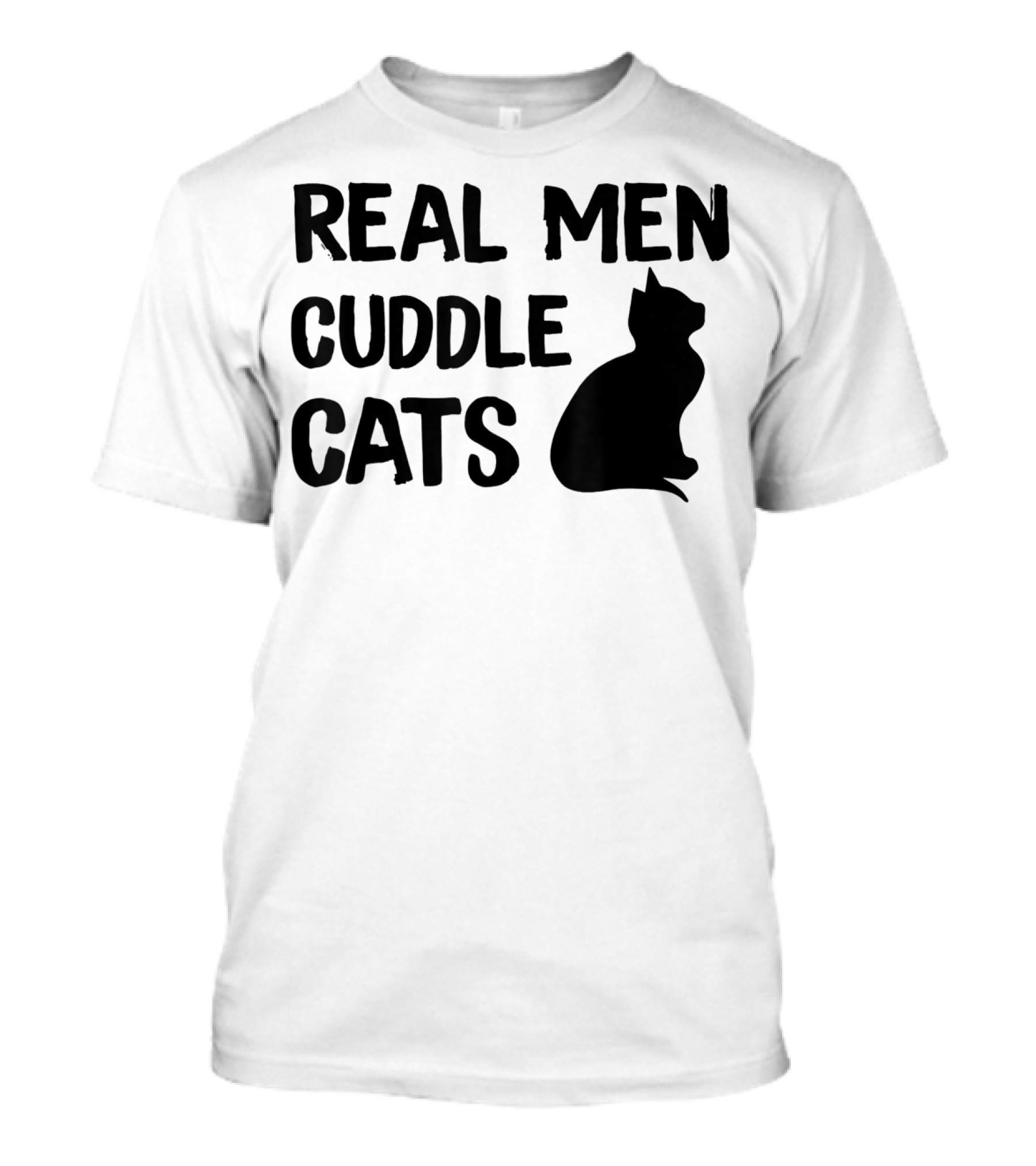 Real Men Cuddle Cats Funny Cat Father's T-Shirt