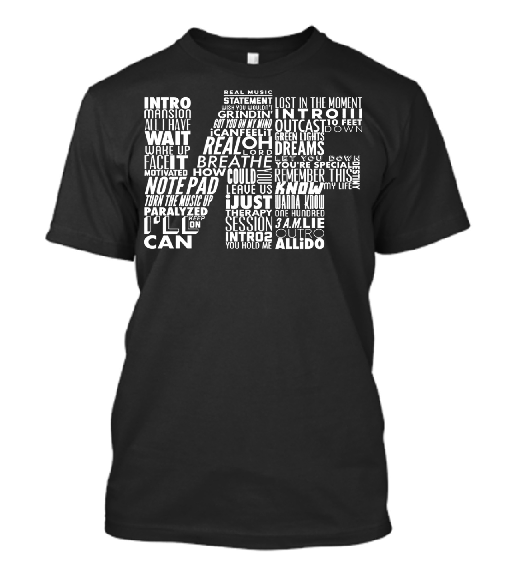 Real Music Grindin' Green Lights Wake Up 3 A.M. Mansion Therapy Session Breathe NF T-Shirt