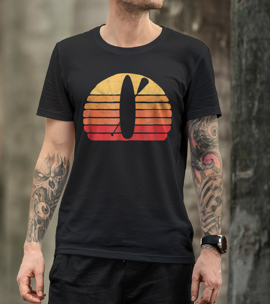 Retro SUP Stand Up Paddle Board Vintage Sunset T-Shirt