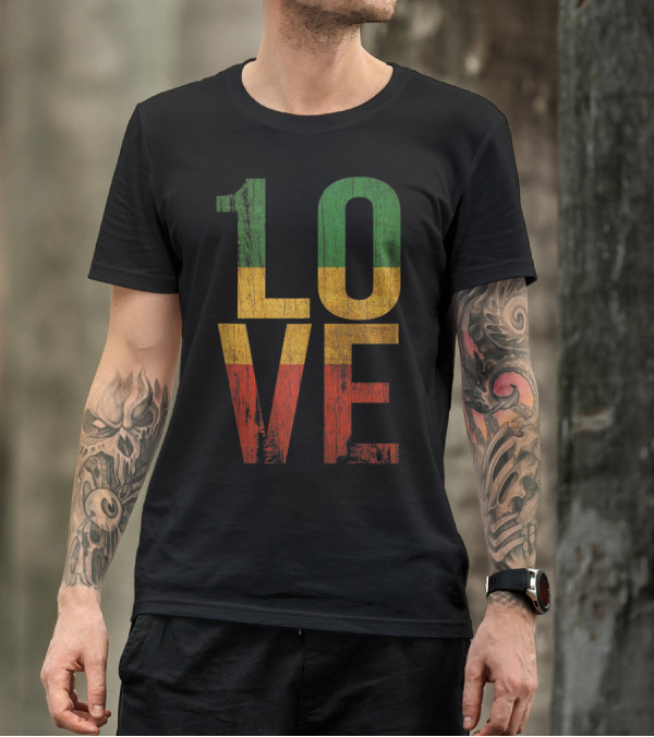 Roots Rock Reggae 1 Love Rasta Colors T-Shirt