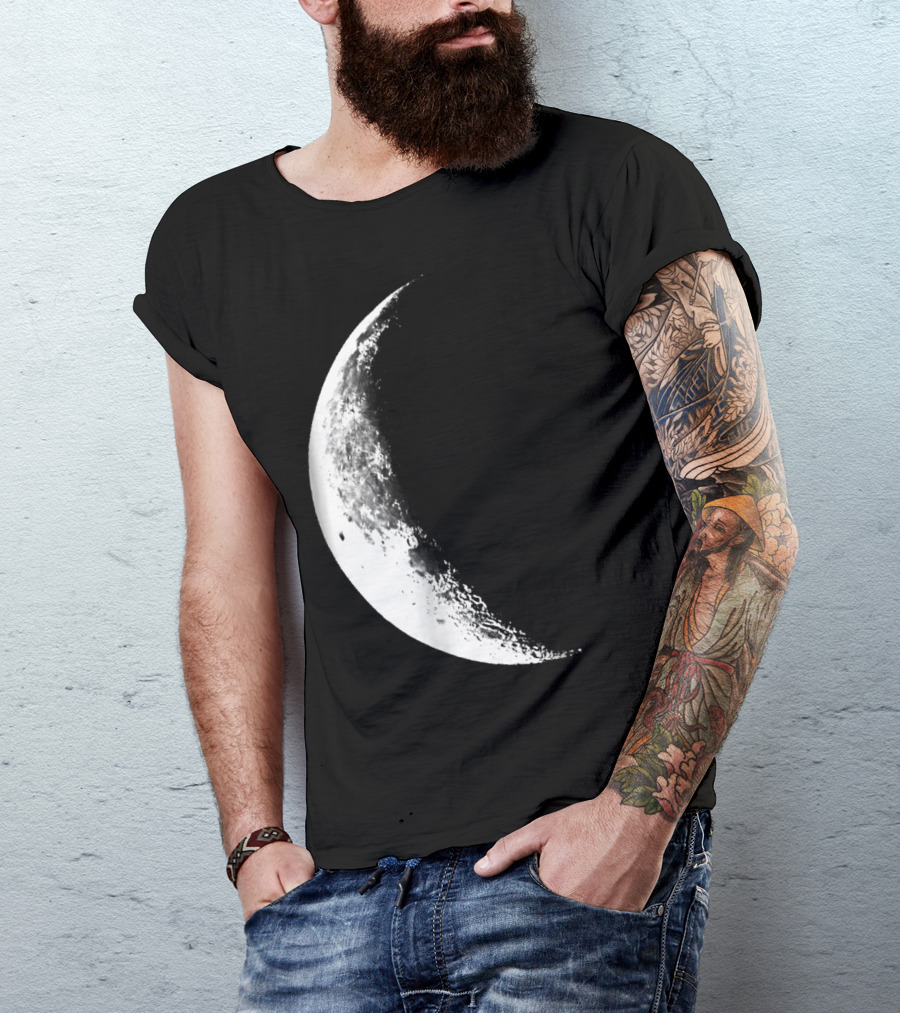 Shiny Moon Half Moon Crescent Moon Lunar Phases T-Shirt