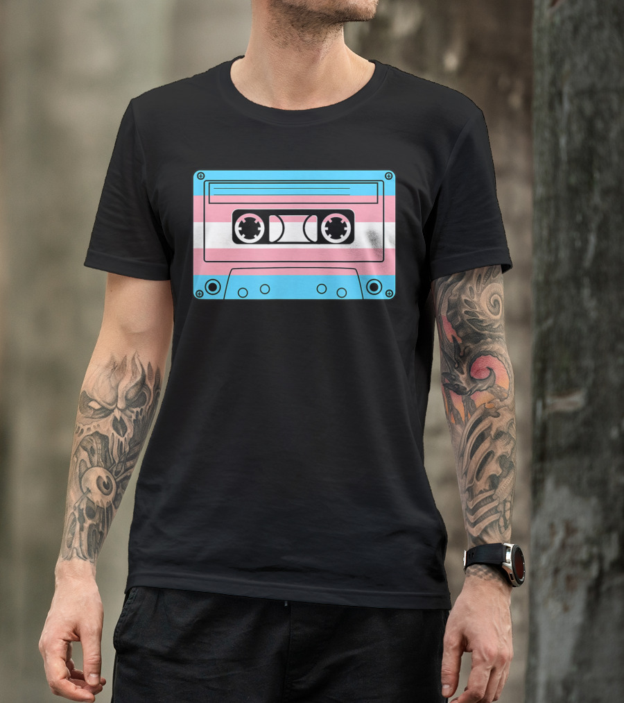 Transgender Pride Month Trans Flag Cassette Tape T-Shirt