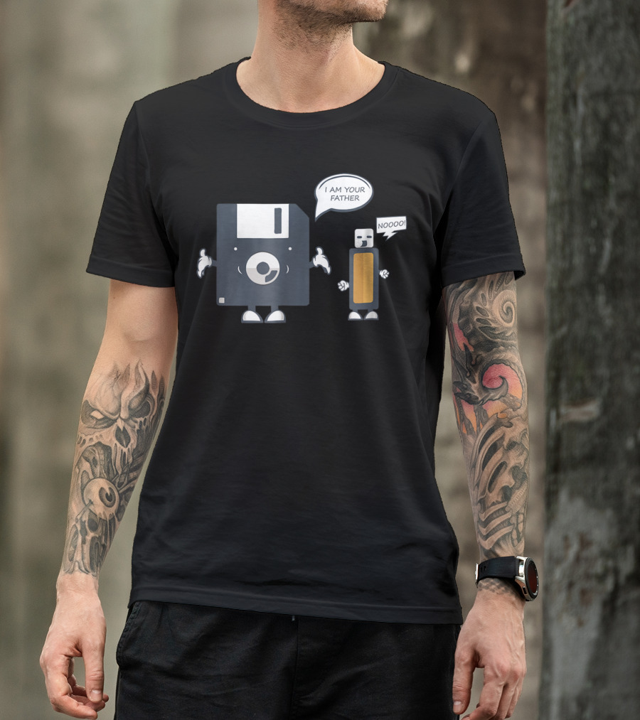 USB Floppy Disk I Am Your Father Noooo Funny Nerd T-Shirt