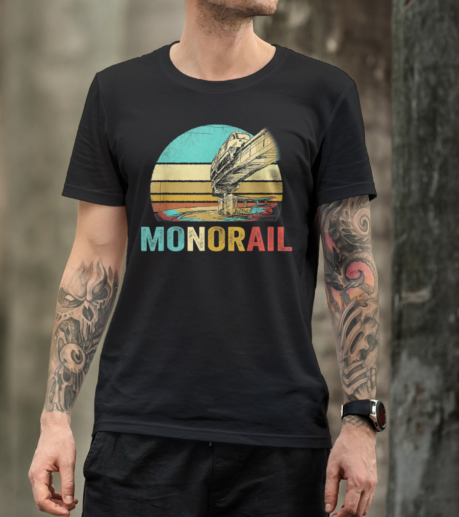 Monorail Retro Colorful Sunset T-Shirt