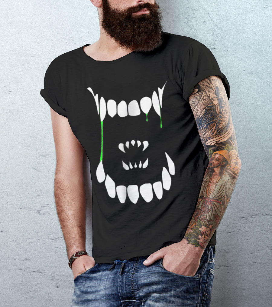 Xenomorph Xeno Teeth Green Drip Adults T-Shirt