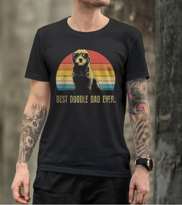 Best Doodle Dad Ever Vintage Retro Dog Lover Father's Day T-Shirt