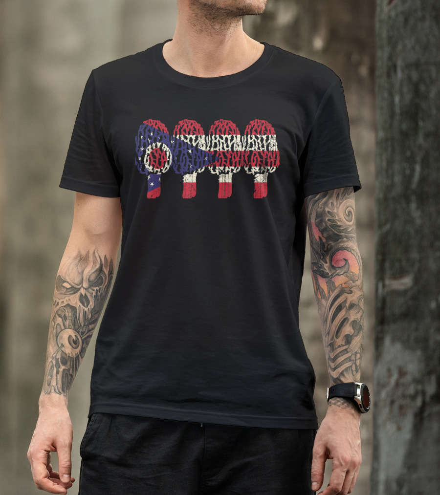 Morel Mushroom Ohio Flag Vintage Hunter Forest Discovery T-Shirt