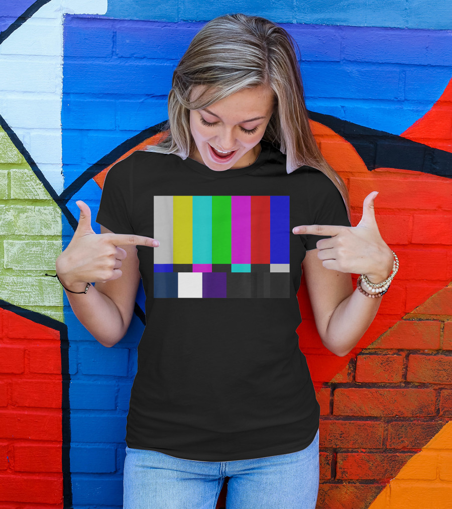 TV Test Pattern Test Card PAL NTSC Retro Colors T-Shirt
