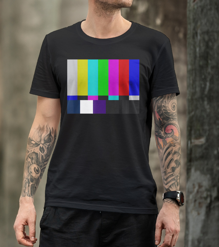 TV Test Pattern Test Card PAL NTSC Retro Colors T-Shirt