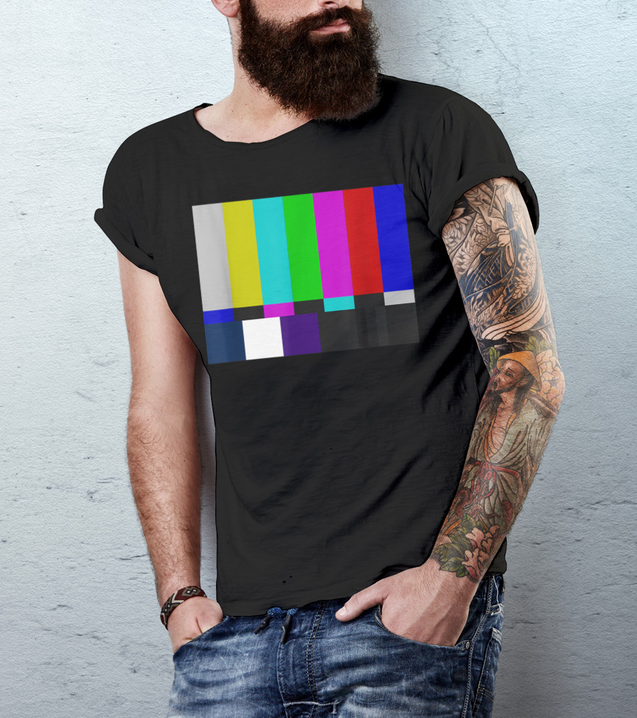 TV Test Pattern Test Card PAL NTSC Retro Colors T-Shirt