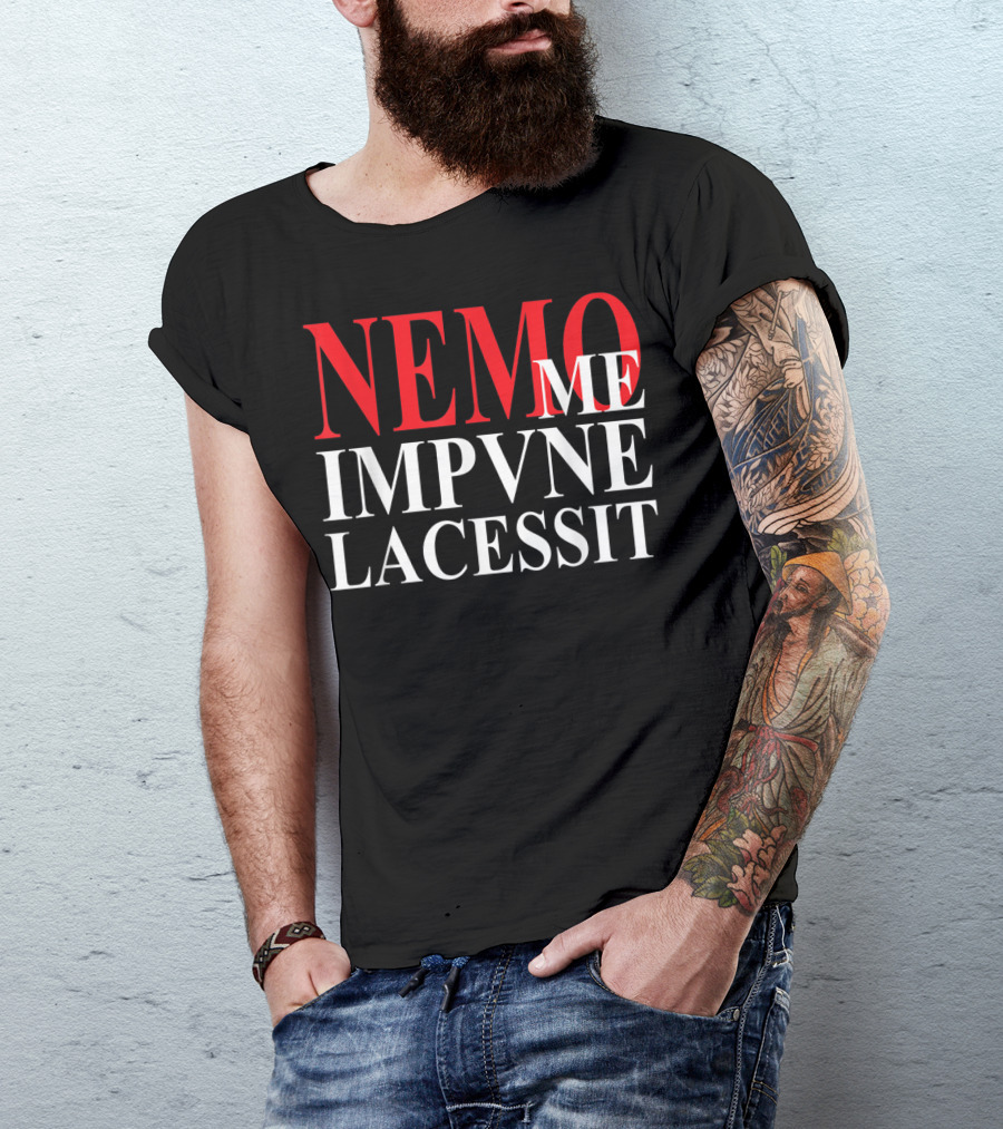 Nemo Me Impune Lacessit Old Latin Phrase Red And White T-Shirt