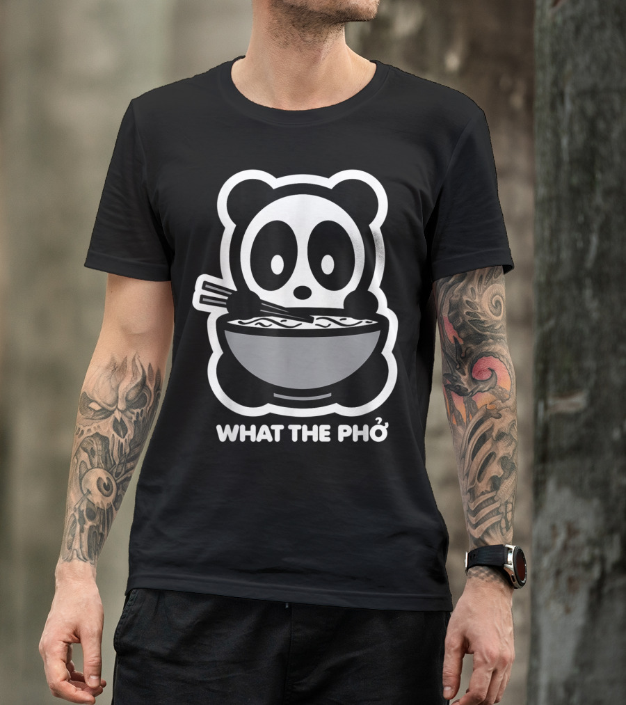 Panda What The Pho Bambu Brand Bear Eating Noodles T-Shirt