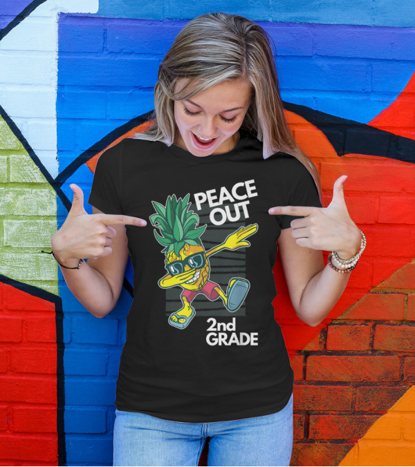 Peace Out Pineapple Dabbing 2nd Grade T-Shirt
