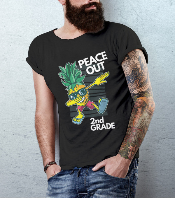 Peace Out Pineapple Dabbing 2nd Grade T-Shirt