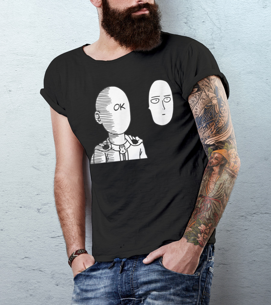 Saitama OK Face Oppai Otaku Manga T-Shirt
