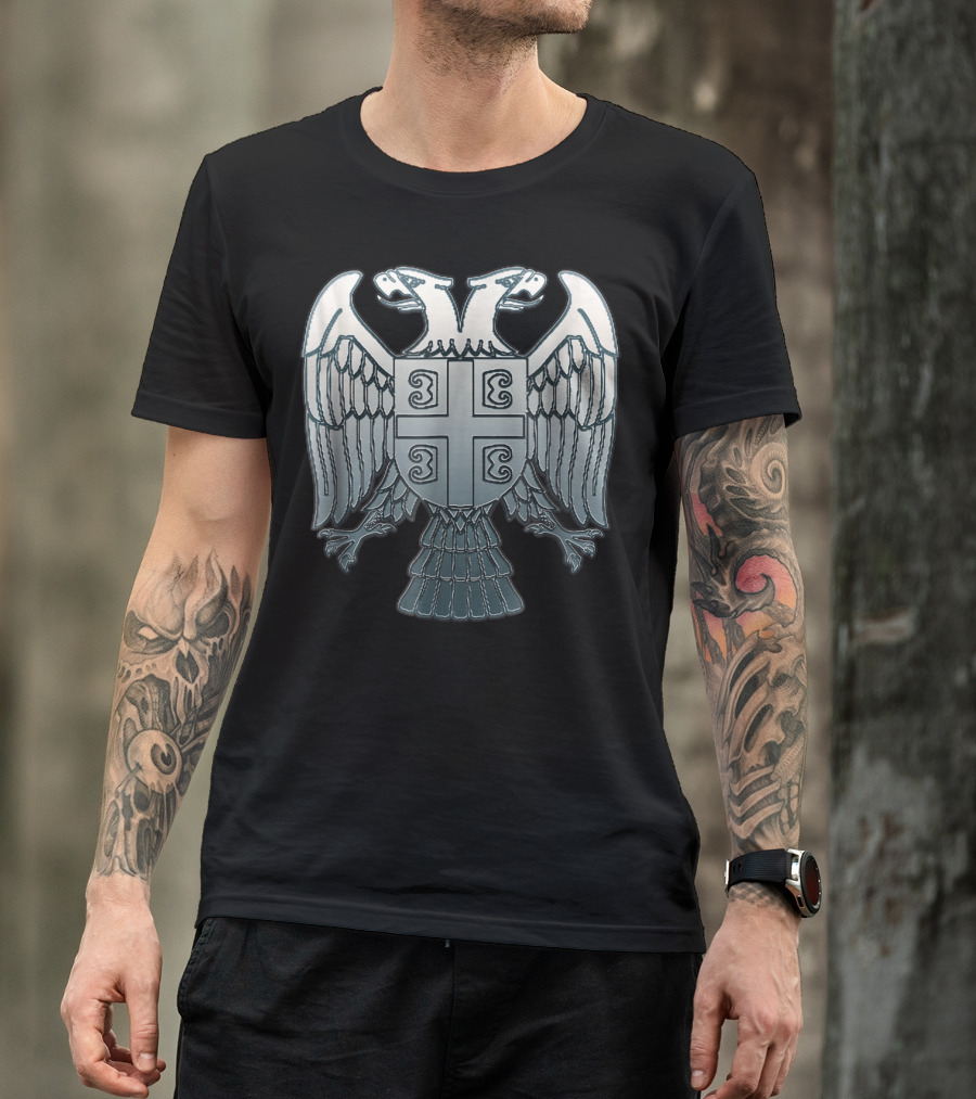 Serbian Double Headed Eagle Serbia Coat Of Arms Emblem T-Shirt