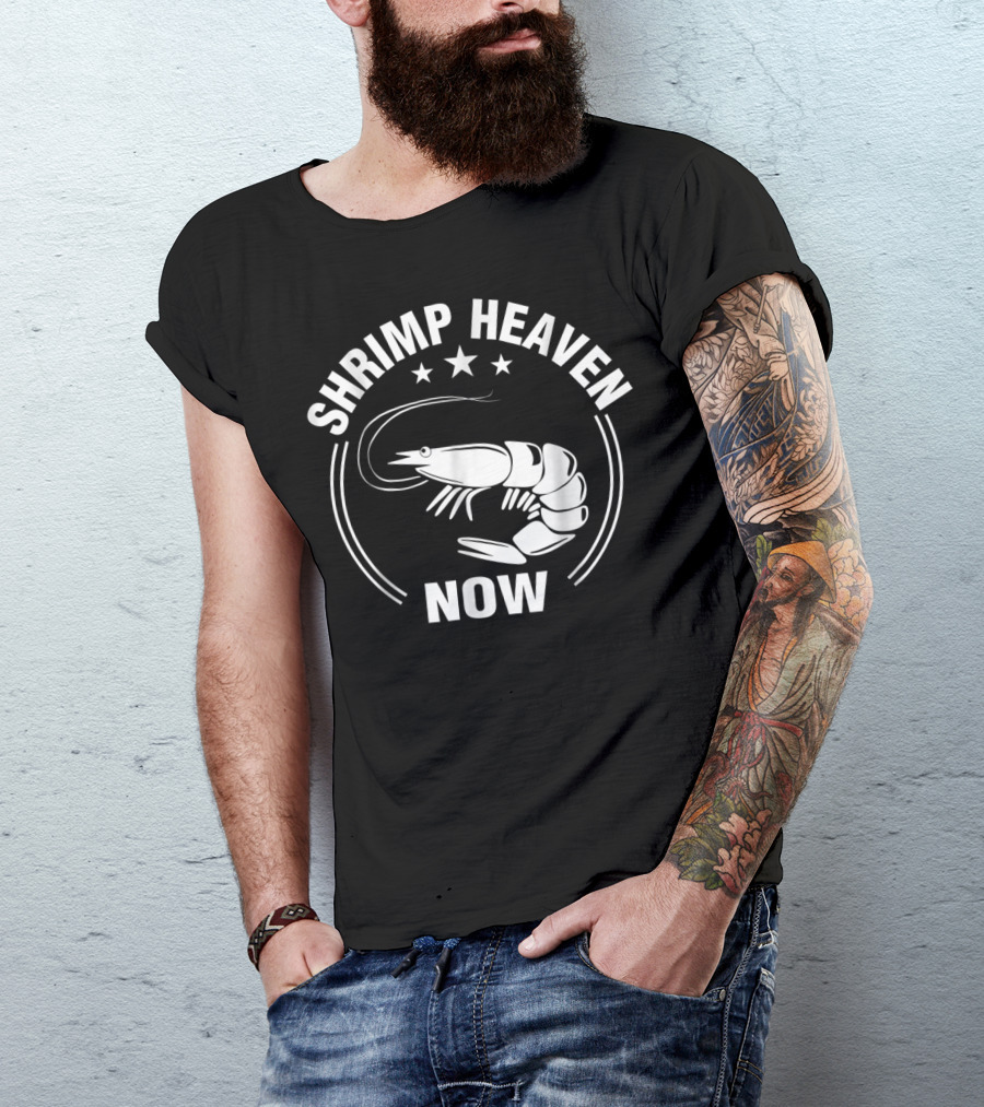 Shrimp Heaven Now Funny And Me Stars Iconic Image T-Shirt