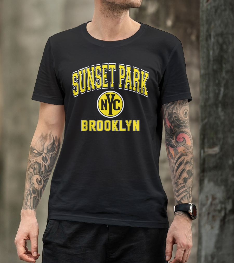 Sunset Park NYC Brooklyn Varsity Style Yellow T-Shirt