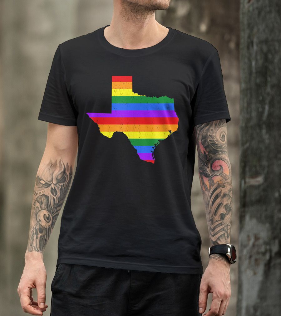 Texas Pride Rainbow Map T-Shirt