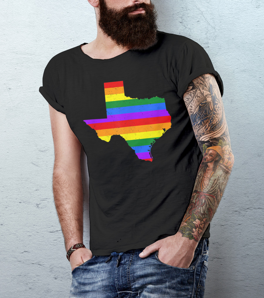 Texas Pride Rainbow Map T-Shirt
