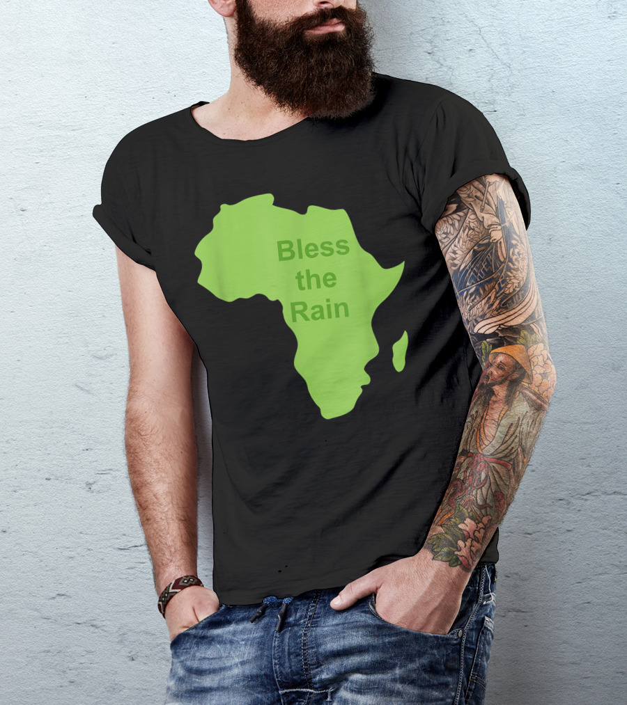 Toto Africa Bless The Rain Green Africa Shape T-Shirt