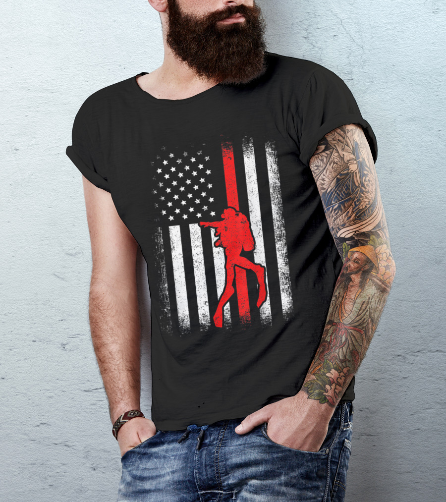 USA American Flag Red White Vintage Scuba Diving Iconic T-Shirt