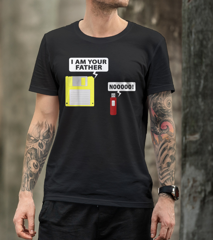 USB Floppy Disk I Am Your Father Nooooo Funny Geek Computer T-Shirt