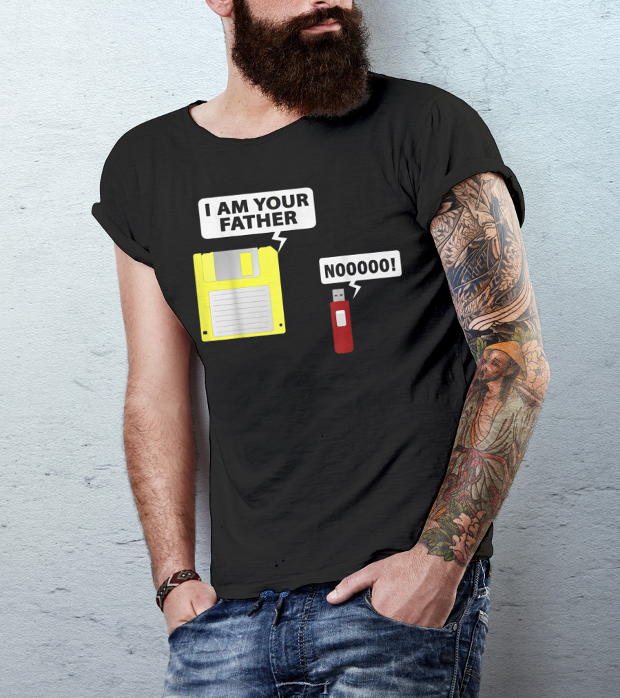 USB Floppy Disk I Am Your Father Nooooo Funny Geek Computer T-Shirt