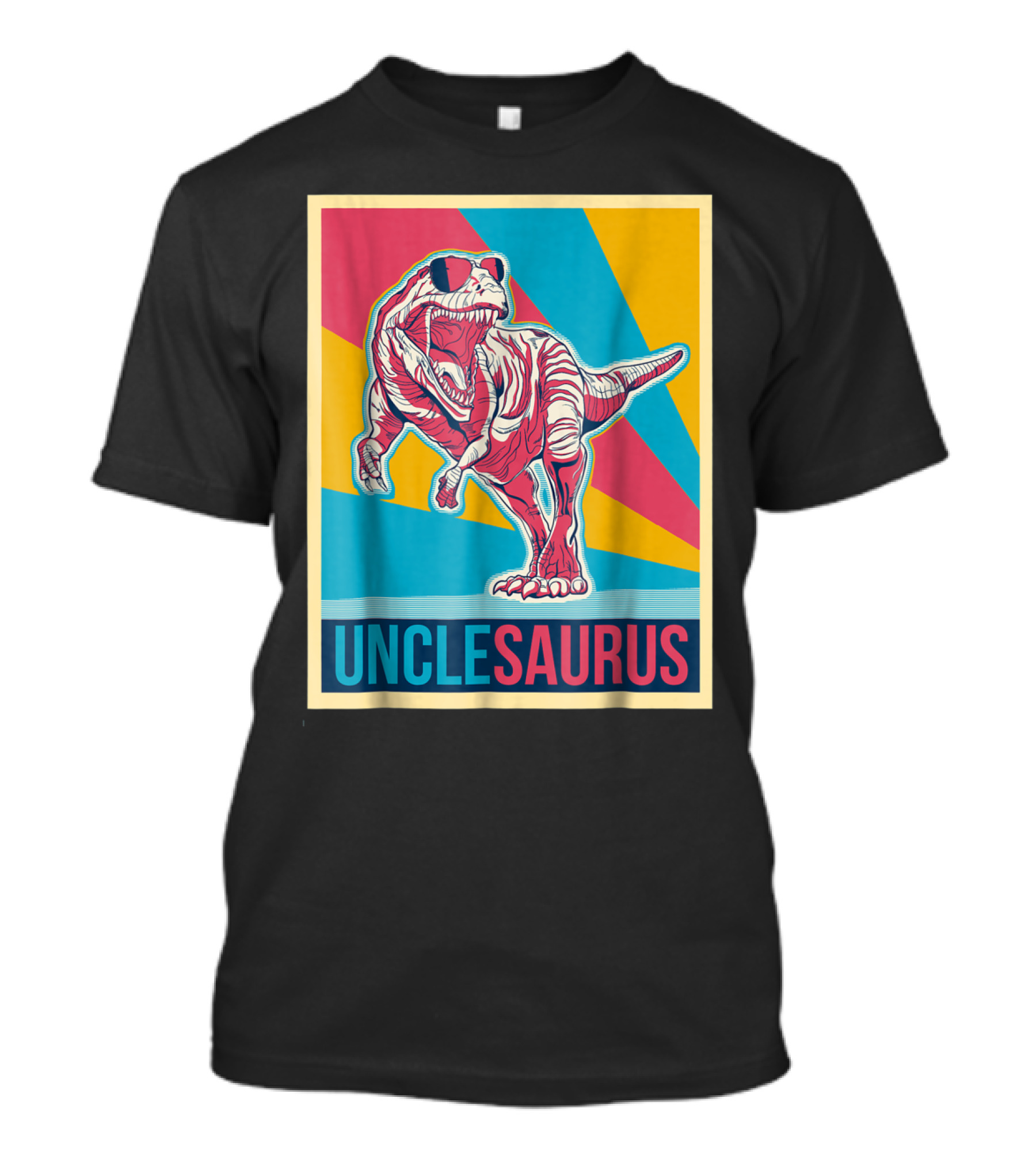 Unclesaurus Retro T-Rex Dinosaur Sunglasses Multicolor T-Shirt