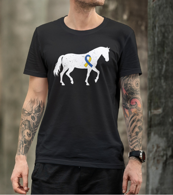 Horse With Ribbon Down Syndrome Awareness Day Lover T-Shirt
