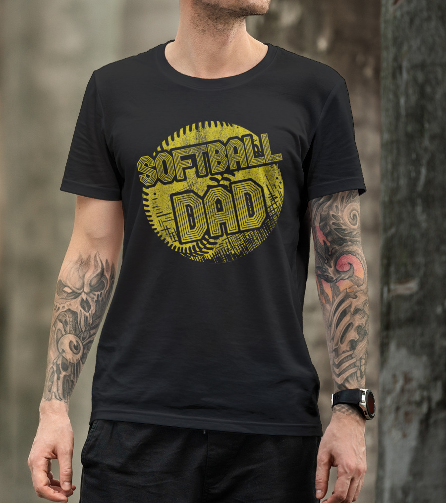 Softball Dad Mens Softball Coach Player Father Daddy T-Shirt