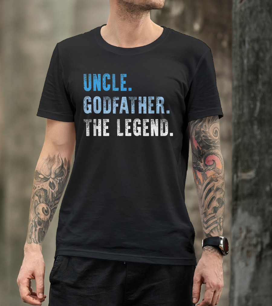 Uncle Godfather The Legend Mens Cool Awesome Hero Fam T-Shirt