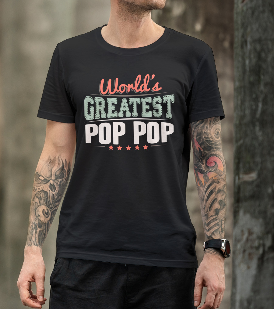 World's Greatest Pop Pop Grandpa Mens T-Shirt
