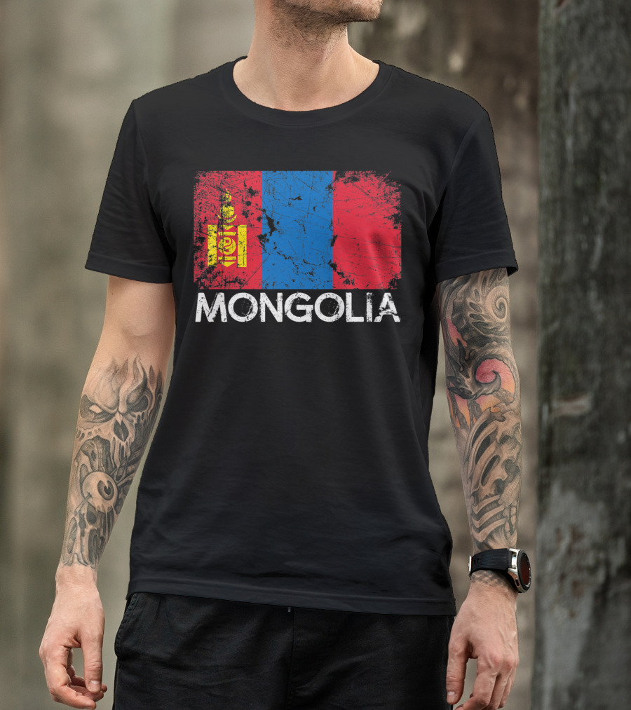 Mongolian Flag Vintage Mongolia T-Shirt