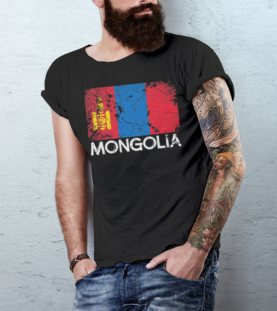 Mongolian Flag Vintage Mongolia T-Shirt