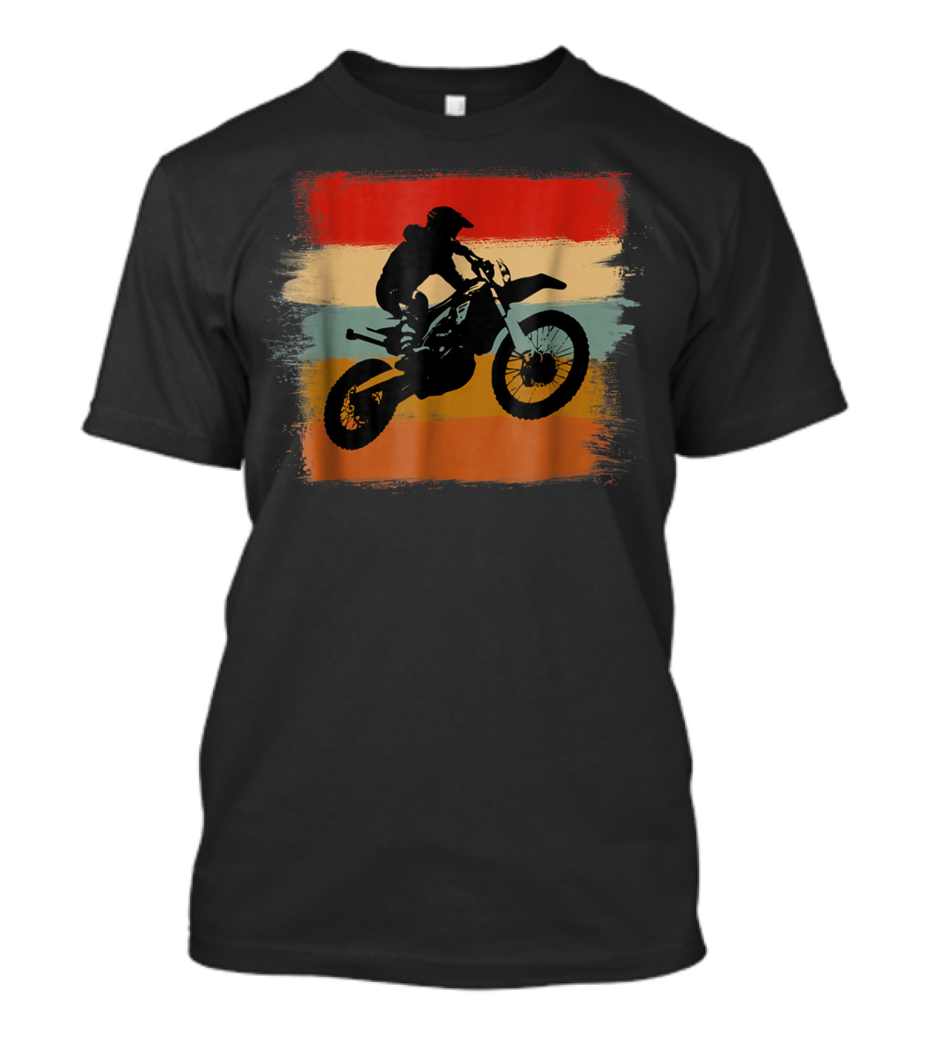 Vintage Motocross Dirt Bike Stripes Enduro T-Shirt