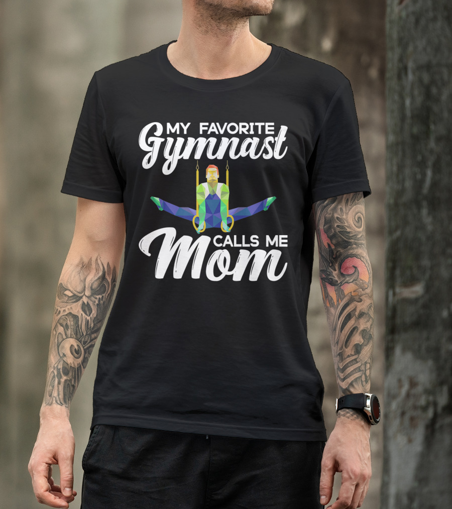 My Favorite Gymnast Calls Me Mom Geometric Rings T-Shirt
