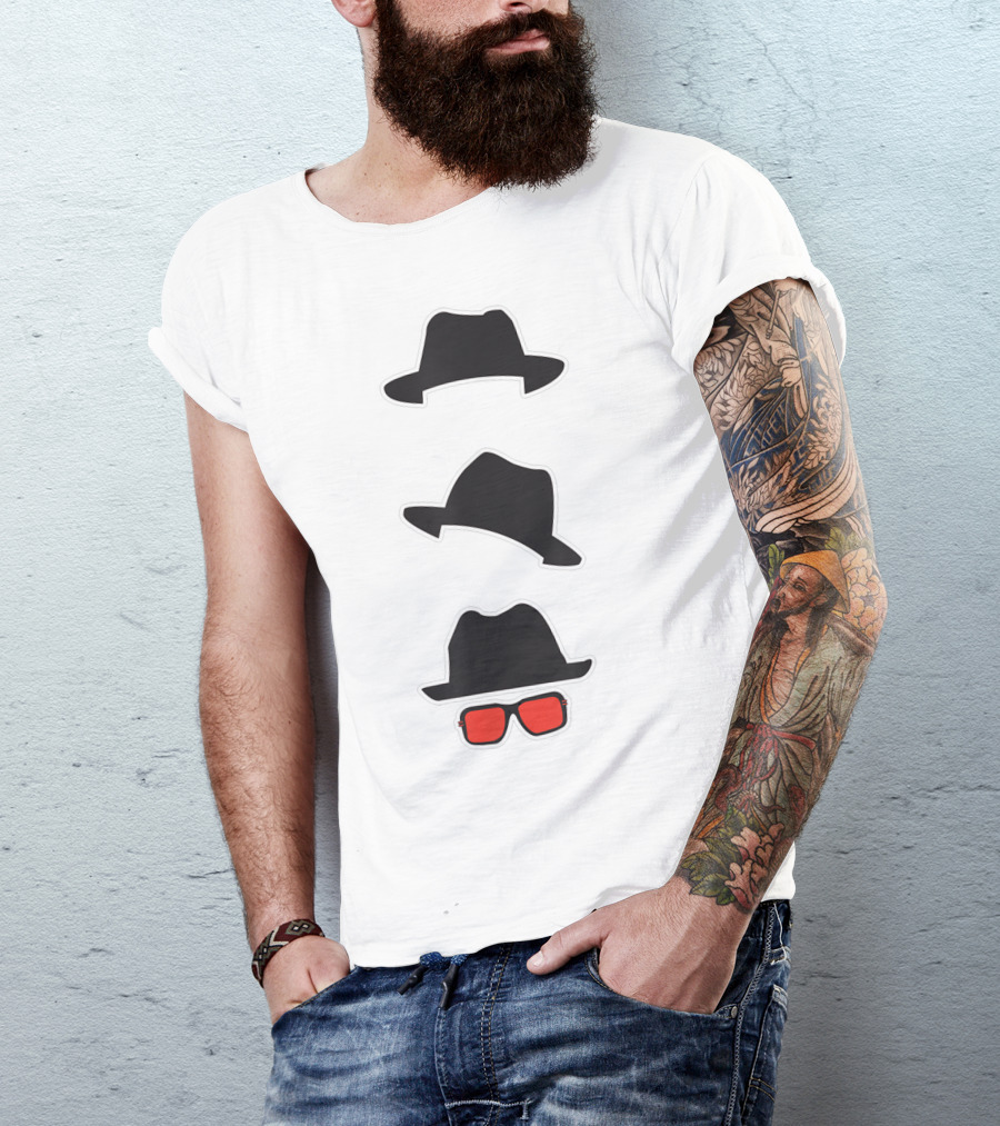 Name A More Iconic Trio With Classic Hats And Red Sunglasses T-Shirt